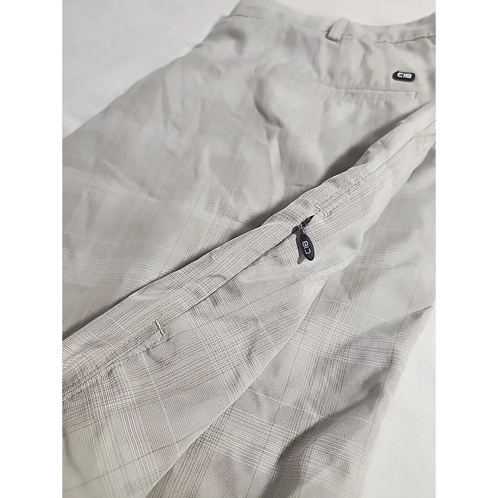 HAGGAR COOL 18 PERFORMANCE SHORT GOLF SIMPLE PLAID(PUTTY) 40W X 9.5L‎ ~NWT $48